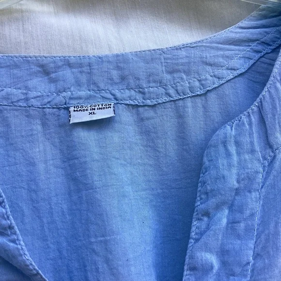 Unbranded Blue and White casual bohemian made in India Women's Top, size XL - Picture 4 of 9